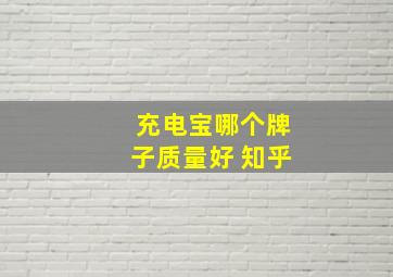 充电宝哪个牌子质量好 知乎